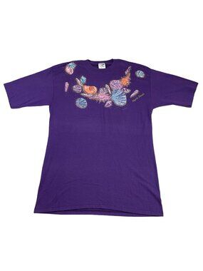 VTG Myrtyle Beach Single Stitch S/S Crewneck T-Shirt Purple • USA • Large